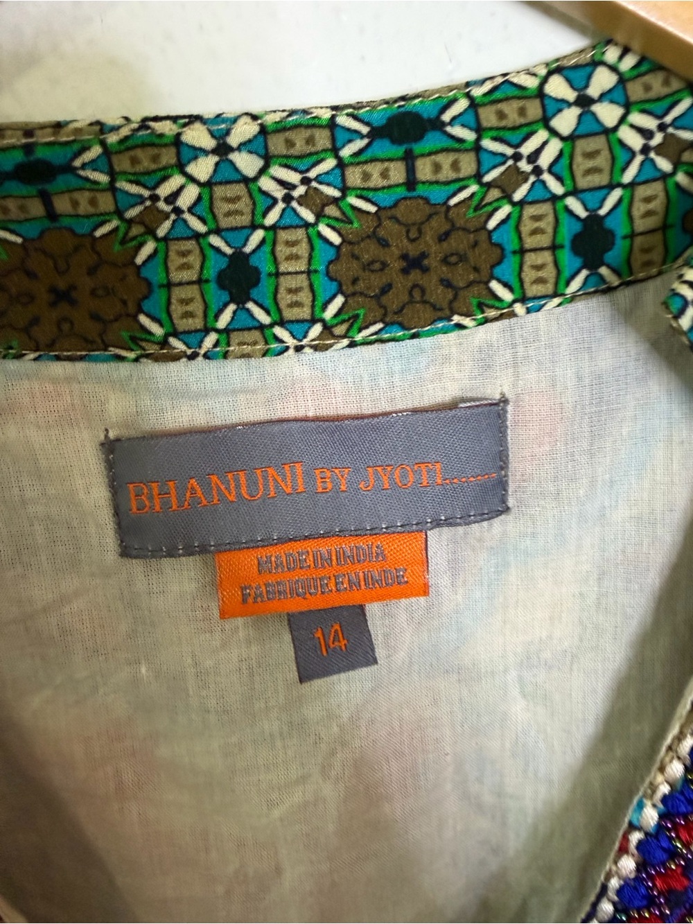 Anthropologie Bhanuni by Jyoti Bohemian Long Sleeve Maxi Dress 14 multicolor - Picture 5 of 13